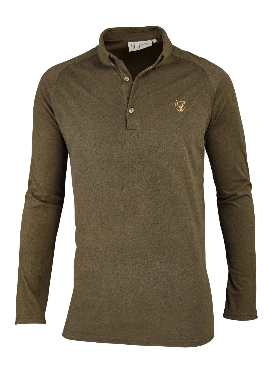 Hubertus-funktionstrøje Med Knapstolpe Og Krave 1 Hubertus-funktionstrøje Med Knapstolpe Og Krave