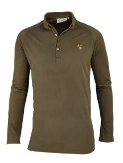 Hubertus-funktionstrøje Med Knapstolpe Og Krave