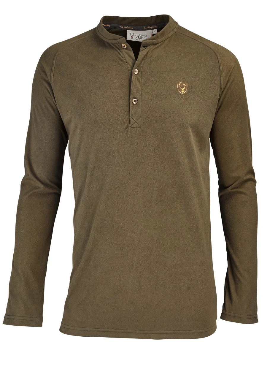 Hubertus-funktionstrøje Med Knapstolpe 1 Hubertus-funktionstrøje Med Knapstolpe