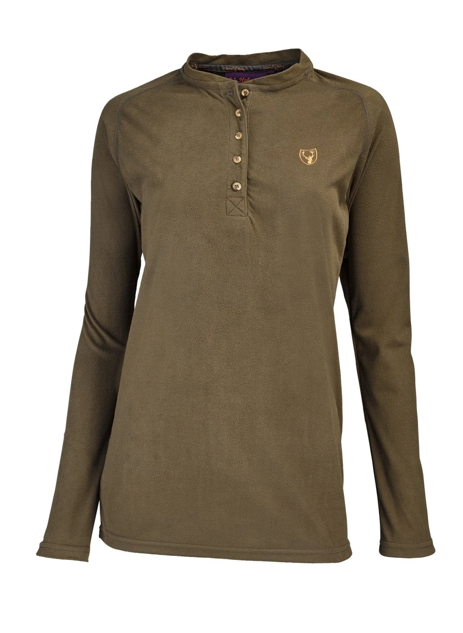 Hubertus-funktionstrøje Med Knapstolpe 1 Hubertus-funktionstrøje Med Knapstolpe